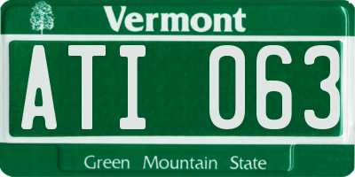 VT license plate ATI063