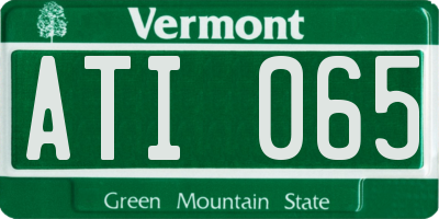 VT license plate ATI065