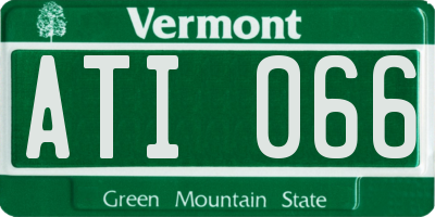 VT license plate ATI066