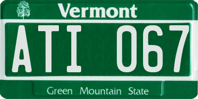 VT license plate ATI067