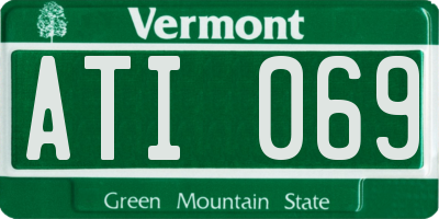 VT license plate ATI069