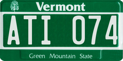 VT license plate ATI074
