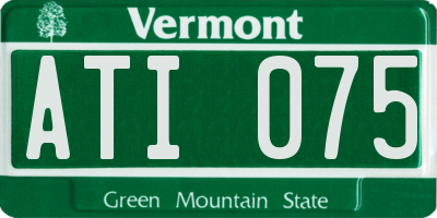 VT license plate ATI075