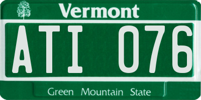 VT license plate ATI076