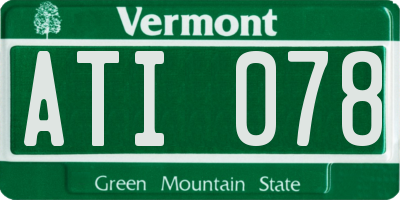 VT license plate ATI078