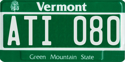 VT license plate ATI080