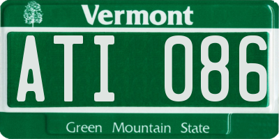 VT license plate ATI086