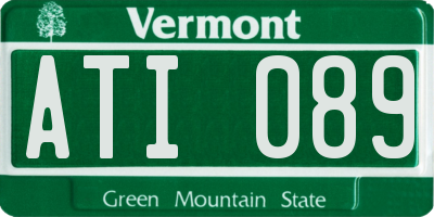 VT license plate ATI089