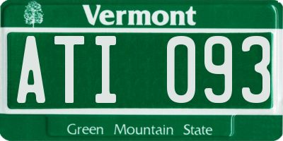 VT license plate ATI093