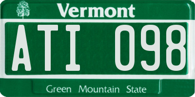 VT license plate ATI098