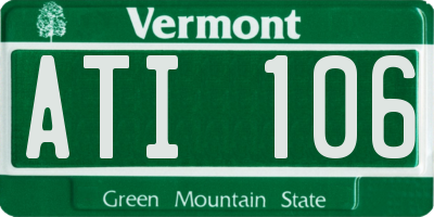 VT license plate ATI106