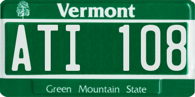 VT license plate ATI108