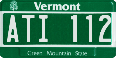 VT license plate ATI112