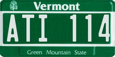 VT license plate ATI114