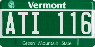 VT license plate ATI116