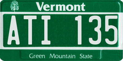 VT license plate ATI135