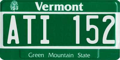 VT license plate ATI152