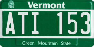 VT license plate ATI153