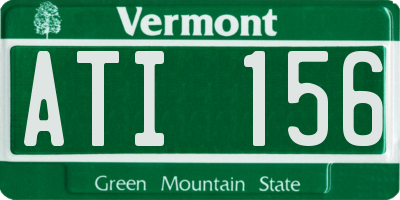 VT license plate ATI156