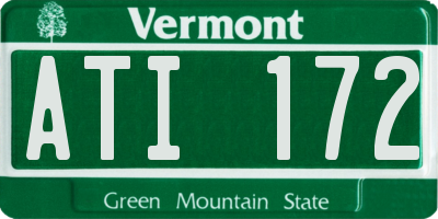 VT license plate ATI172