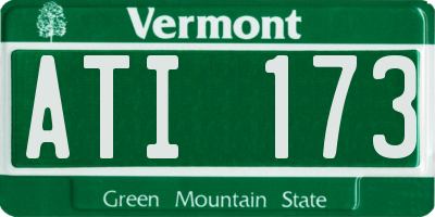 VT license plate ATI173