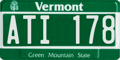 VT license plate ATI178