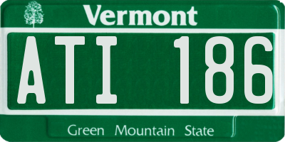 VT license plate ATI186