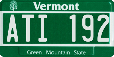 VT license plate ATI192
