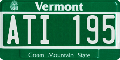 VT license plate ATI195