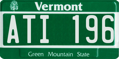 VT license plate ATI196