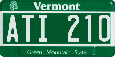 VT license plate ATI210