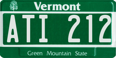 VT license plate ATI212