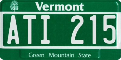 VT license plate ATI215