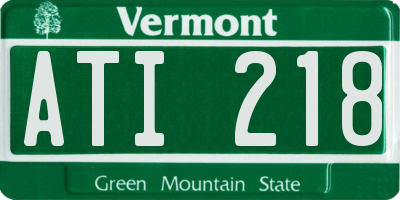 VT license plate ATI218