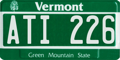 VT license plate ATI226