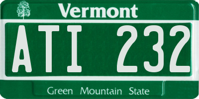 VT license plate ATI232