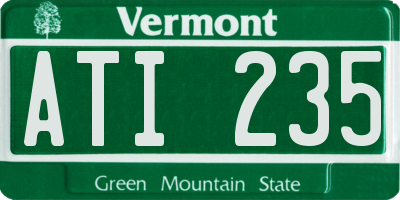 VT license plate ATI235