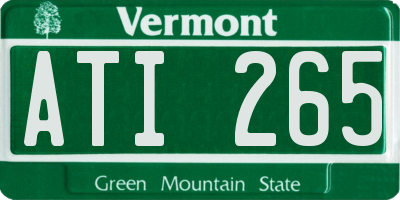 VT license plate ATI265