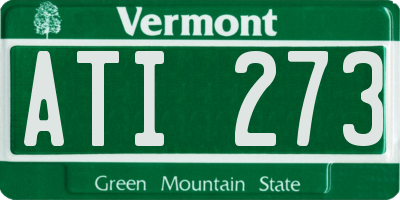 VT license plate ATI273