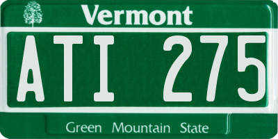 VT license plate ATI275