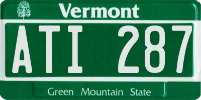 VT license plate ATI287