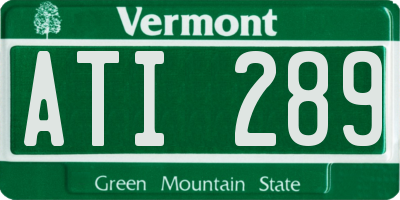 VT license plate ATI289