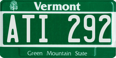 VT license plate ATI292