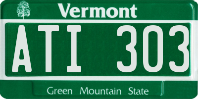 VT license plate ATI303