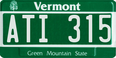 VT license plate ATI315