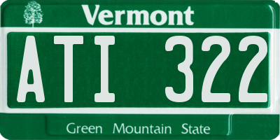 VT license plate ATI322