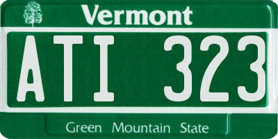 VT license plate ATI323