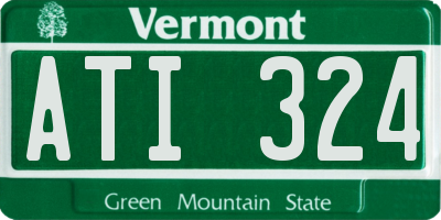 VT license plate ATI324