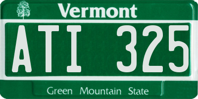 VT license plate ATI325