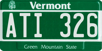 VT license plate ATI326
